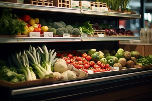農產品新鮮蔬菜貨架攝影圖 展示新鮮蔬菜批發(fā)的活力與品質